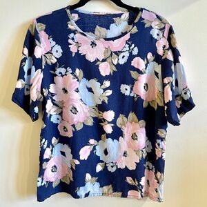 Vintage Navy Pastel Floral Tee